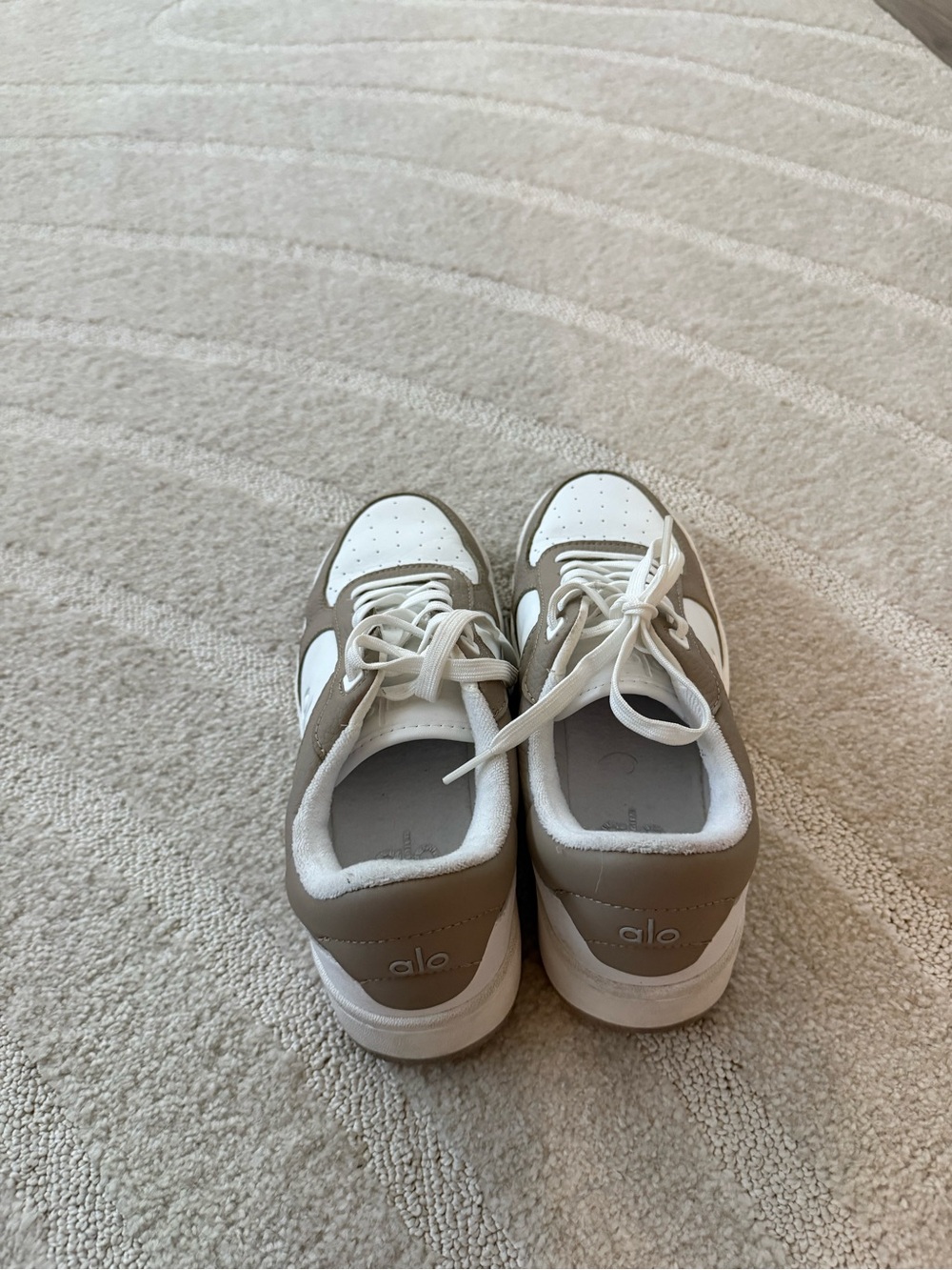 Alo Gravel Sneaker in White and Taupe - Picture 4 of 5